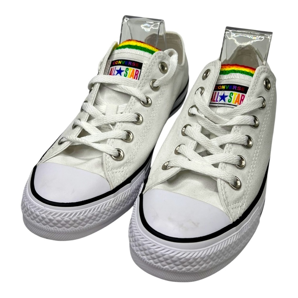 Converse White Rainbow Low-Top Sneakers size 9